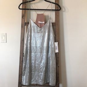 Bishop and Young Metallic Slip Dress NWT medium